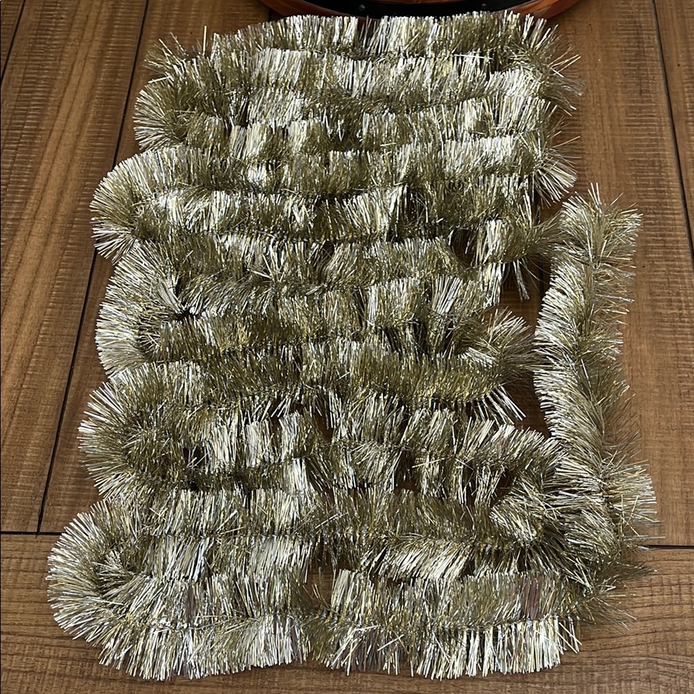 Vintage Gold and Silver Tinsel Garland